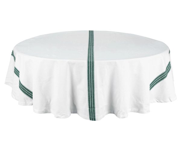 Green Striped Round Tablecloth Supply - Image 4