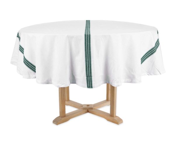 Green Striped Round Tablecloth Supply - Image 2