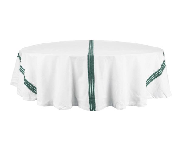 Green Striped Round Tablecloth Supply - Image 3