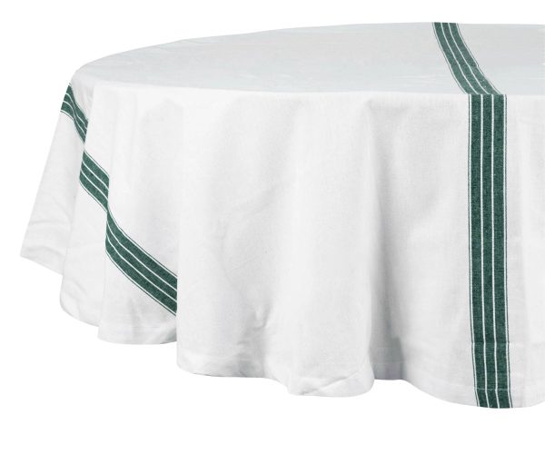 Green Striped Round Tablecloth Supply - Image 5