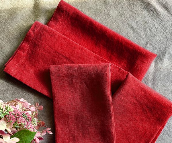 Red Linen Napkins Online now - Image 2