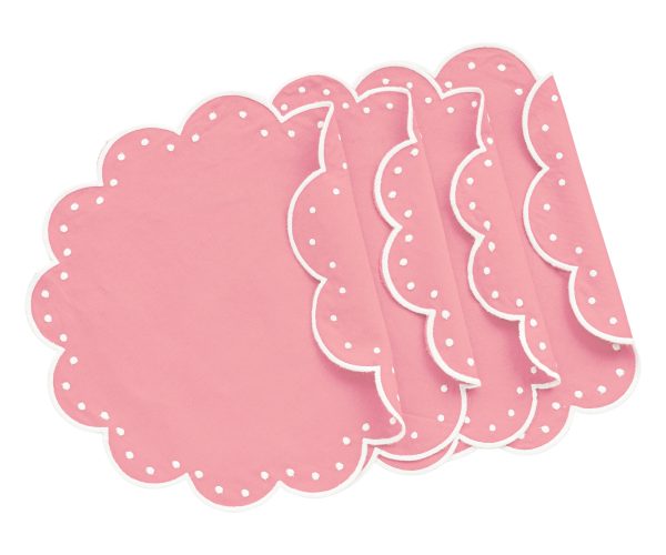 Peony Tablemats - Round Scalloped Placemats Fashion