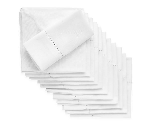 Hemstitch Cocktail Napkins - Set of 12 For Cheap
