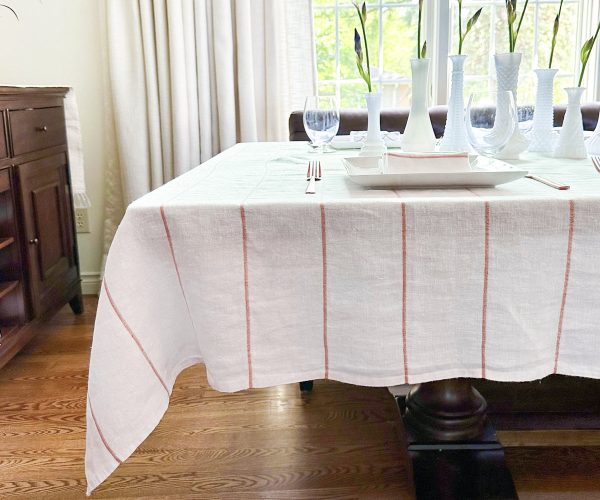 Copper Lurex Metallic Tablecloth For Sale - Image 4