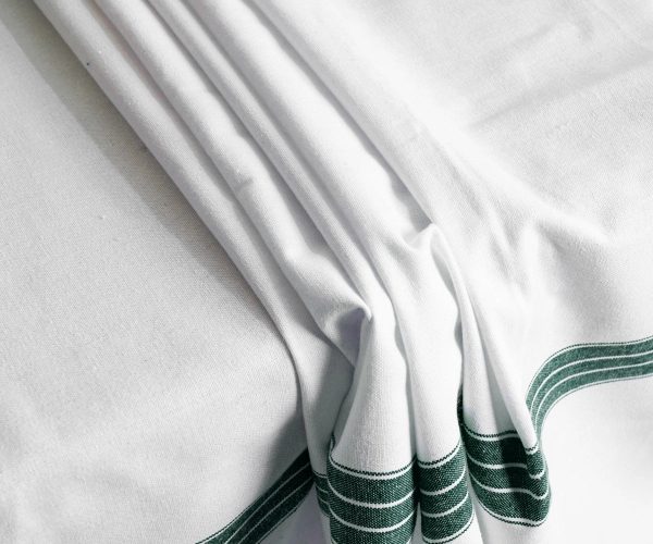 Green and White Striped Tablecloth For Cheap - Image 3