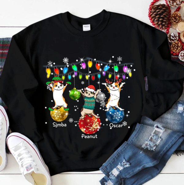 Cat Personalized T-shirt, Christmas Gift, Personalized Gift for Cat Lovers, Cat Mom, Cat Dad - TS064PS05 Discount - Image 2