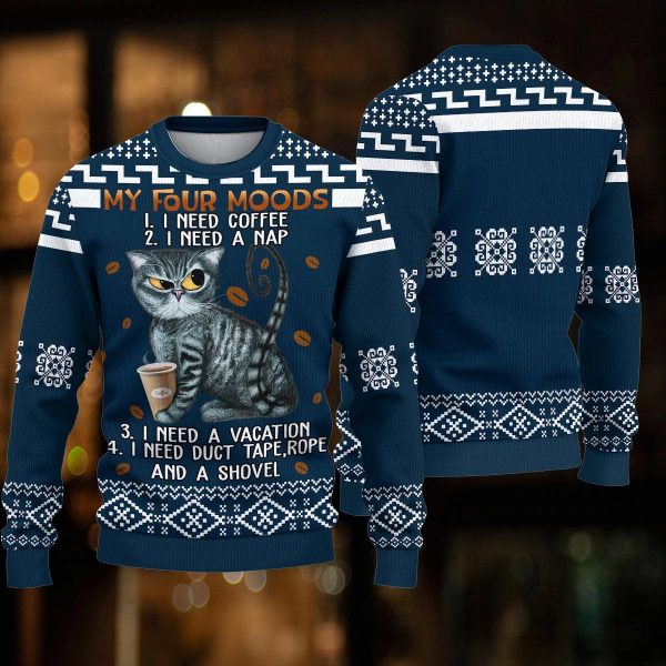 Cat Knitted Sweater, Gift for Cat Lovers, Cat Mom - KN053PA06 Hot on Sale