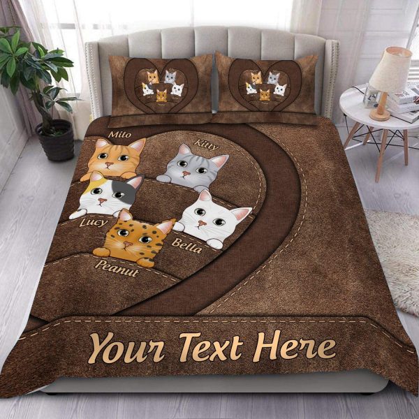 Cat Personalized Bedding Set, Personalized Gift for Cat Lovers, Cat Mom, Cat Dad - BD020PS09 Supply - Image 2