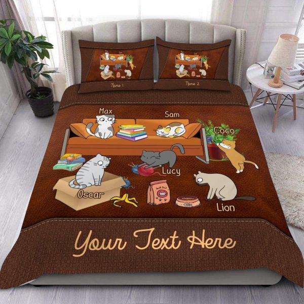 Cat Personalized Bedding Set, Personalized Gift for Cat Lovers, Cat Mom, Cat Dad - BD052PS05 For Cheap - Image 2