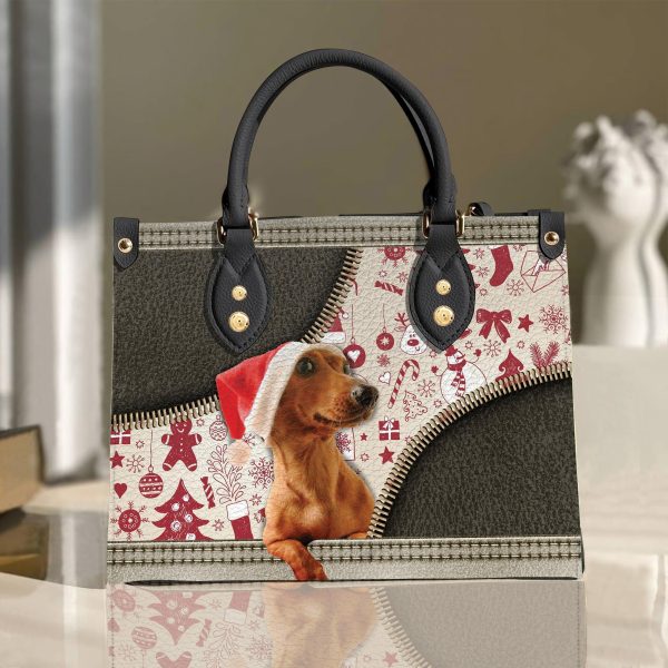Dachshund Leather Handbag, Gift for Dachshund Lovers - LD066PA06 Sale
