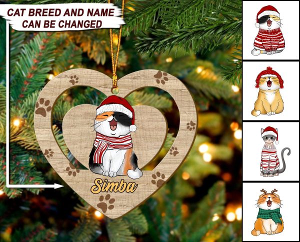 Cat Personalized Custom Shaped Ornament, Personalized Gift for Cat Lovers, Cat Mom, Cat Dad - WO013PS09 on Sale