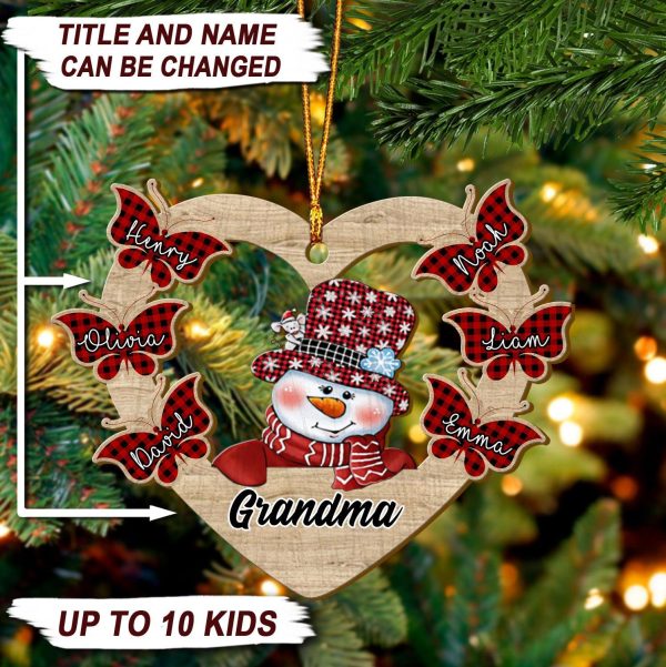 Grandma Personalized Custom Shaped Ornament, Personalized Gift for Nana, Grandma, Grandmother, Grandparents, Personalized Gift for Butterfly Lovers - WO028PS04 Online Hot Sale
