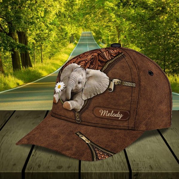Personalized Elephant Classic Cap, Personalized Gift for Elephant Lovers - CP390PS06 on Sale - Image 5