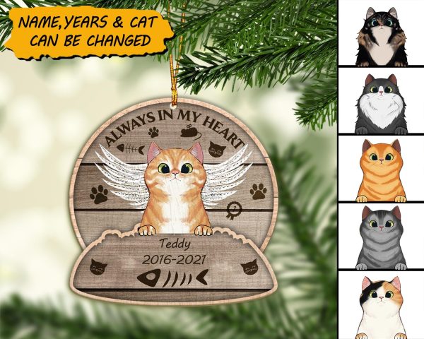 Cat Personalized Custom Shaped Ornament, Personalized Gift for Cat Lovers, Cat Mom, Cat Dad - WO020PS00 on Sale