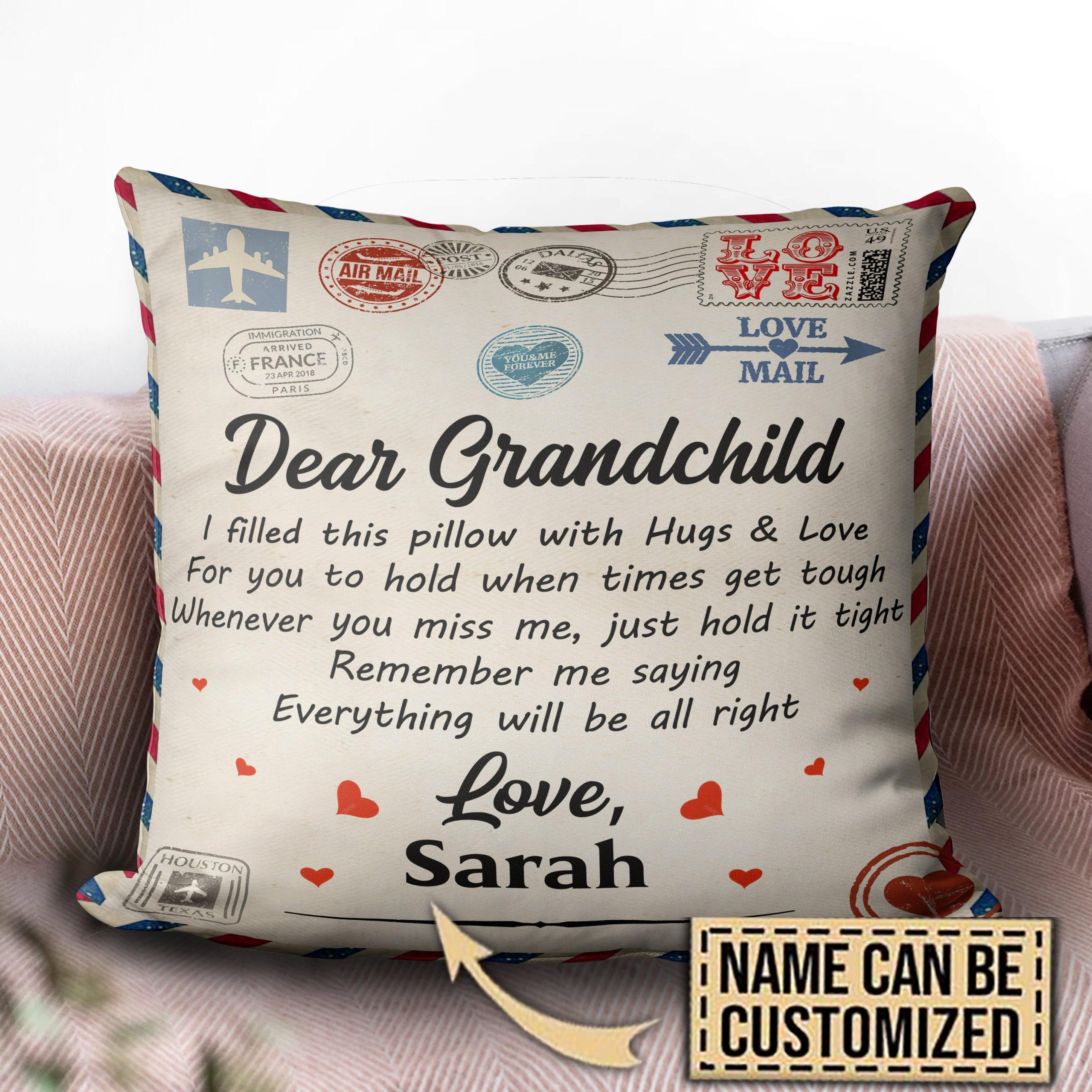 Personalized Grandma Pillow, Personalized Gift for Nana, Grandma, Grandmother, Grandparents – PL004PS06 For Cheap