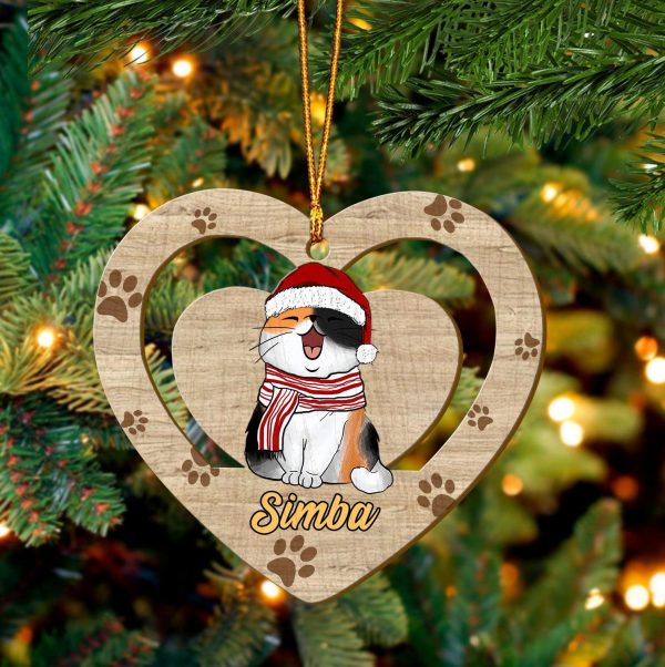 Cat Personalized Custom Shaped Ornament, Personalized Gift for Cat Lovers, Cat Mom, Cat Dad - WO013PS09 on Sale - Image 2
