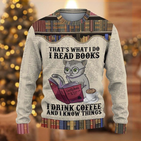 Cat Knitted Sweater, Gift for Cat Lovers, Cat Mom - KN054PA06 Online Sale